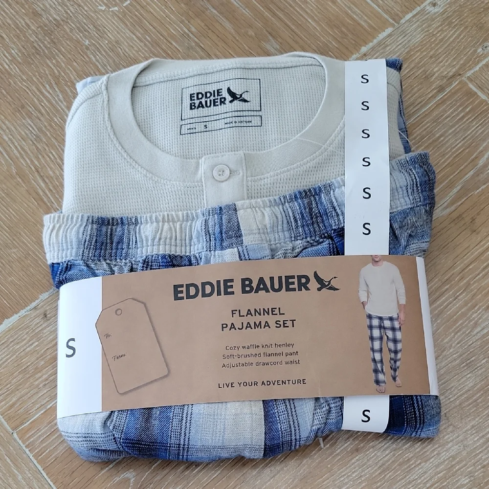 Eddie Bauer Men's 2 Piece Flannel Pajama Set In Size Small NWT